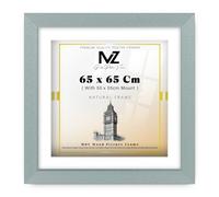 MZ GOODS | Modern (65 x 65 Cm) with 55 x 55 Cm White Mount | 26 x 26 Inch Engineered Wood Silver Frames for Christmas 2' 2" x 2' 2" [ Silver ]