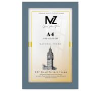 MZ GOODS Modern A4 Flat Poster Frame 21 x 29.7 cm MDF with Non-Glare Perspex & Strong Sawtooth Hangers - Ideal for Wall Display Dark Grey