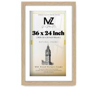 MZ GOODS | Modern Oak 36 x 24 Inch With (30 x 20 Inch) White Mount Poster Frame - 914.4 x 609.6 mm Engineered Wood | (91.44 x 60.96 cm) [ Oak ]