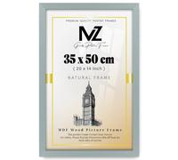 MZ GOODS | Modern Silver 20 x 14 Inch Poster Frame - 350 x 500 mm Engineered Wood | Easy Installation with Clips & Hangers (35 x 50 CM) [ Silver ]