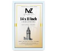 MZ GOODS | Modern White 14 x 11 Inch Poster Frame - 355.6 x 279.4 mm Engineered Wood | Easy Installation with Clips & Hangers (35.56 x 27.94 CM) [ White ]