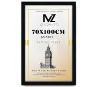 MZ Goods New Lifestyle Black 70x100cm Poster Frame - MDF Wood and Polished Perspex-Handcrafted/Flat Profile/Landscape & Portrait Display For Gifting/ 27.56" x 39.37" (Black)