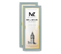 MZ GOODS pack of 2 Eton Wood 800 x 400 mm Frames - Large Silver 32" x 16" Perfect for Home, Office, (80 x 40 CM) [ Silver ]