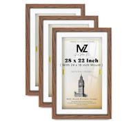MZ GOODS pack of 3 MDF Contemporary Wall Frame (71.12 x 55.88 cm) With 609.6 x 457.2 mm White Mount Elegant Hanging | 28x22 Inch Poster, Diploma, Award, Picture Frame [ Dark Oak ]
