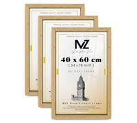 MZ GOODS pack of 3 MDF Picture Frame (40 x 60 CM) 60 cm x 40 cm for Certificates, Vintage Posters & Wall Gallery, MDF Finish, Easy Wall Mounting Hooks [ Pine ]