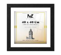 MZ GOODS - Professional Square (40 x 40 Cm) with (30 x 30 Cm) White Mount MDF Wood Poster Frame -16 x 16 Inch Enhance Your Space with Large Artwork/Photographs Decor [ Black ]