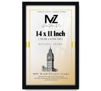 MZ Goods Rectangle Flat Modern Design 14x11'' - Personalized Black Picture/Poster Frame with MDF Wood-Portrait/Landscape Living room Home/Office Decor (Black)