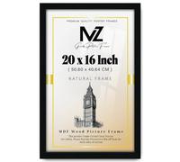 MZ Goods Rectangle Flat Modern Design 20x16'' - Personalized Black Picture/Poster Frame with MDF Wood-Portrait/Landscape Living room Home/Office Decor (Black)