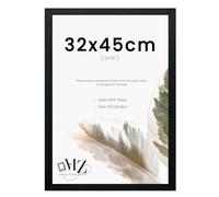 MZ Goods Rectangle Flat Modern Design 45x32cm - Personalized Black Picture/Poster Frame with MDF Wood-Portrait/Landscape Living room Home/Office Decor (Black)