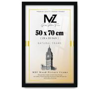 MZ Goods Rectangle Flat Modern Design 50x70cm - Personalized Black Picture/Poster Frame with MDF Wood-Portrait/Landscape Living room Home/Office Decor (Black)