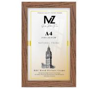 MZ GOODS Sleek A4 Flat Poster Frame 21 x 29.7 cm MDF with UV-Protective Perspex Front & Secure Metal Clips - Home & Office Use Dark Oak