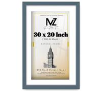MZ GOODS | Stunning 2' 6" x 1' 8" Dark Grey Posters Frame - (76.2 x 50.8 cm) with A2-(41.90 x 59.40 cm) White Mount for Posters & Artwork 20 x 30 Inch [ Dark Grey ]