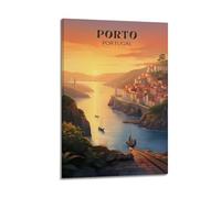 MZAOWNC Portugal Porto Vintage Travel Poster Wall Art Painting Canvas Living Room Prints Bedroom Decor Artworks 12x18inch(30x45cm)