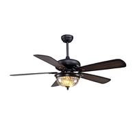 MZBDYYF Casual Ceiling Fan Vintage Ceiling Fan With Light And Remote Control, 5 Reversible Wooden Fan Blades, Lamp Shade Like Brown Eyes Fan Light Low Profile