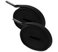 Mzbnfa 2-Layer Cotton-Polyester Flat Shoelaces 130cm (1.3m) 48 Spindle Durable Replacement Laces for Trainers/Sneakers (Black)