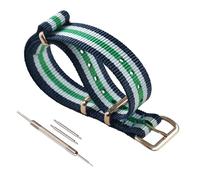 MZBUTIQ 12 mm Blue/white/green Women's Watch Bands Thin Nylon Strap Replacement One-piece Rose Gold Buckle