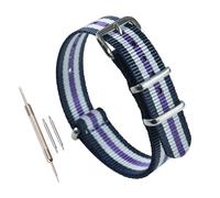 MZBUTIQ 17 mm Blue/white/purple Nylon Strap One Piece Watch Strap Band Belt Replacement 4 Rings