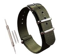 MZBUTIQ 17 mm Green Nylon Strap One Piece Watch Strap Band Belt Replacement 4 Rings