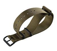 MZBUTIQ 17 mm Khaki Nylon Watch Strap One-piece Watch Band Replacement Black PVD Buckle