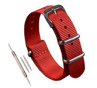 MZBUTIQ 17 mm Red Nylon Strap One Piece Watch Band Belt Replacement for Small Wrist 4 Rings
