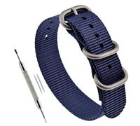MZBUTIQ 20 mm Blue Men's Nylon Watch Strap One Piece Watch Bands Replacement Matte Buckle 3 Ring