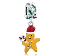 MZC Jewelry Gingerbread Man Charm Compatible With Pandora Charms Bracelets
