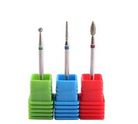 MZCMSL 3pcs Diamond Cuticle Drill Bits (Needle,Ball,Bullet) Nail Bit,Professional Manicure Drill Bit Kit,3/32 Shank e file