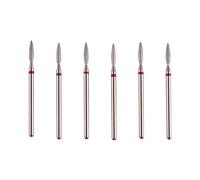 MZCMSL Flame Cuticle Drill Bit Set with Case, 6pcs Pro Diamond Nail Bits for Nail Salon Manicure