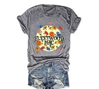 MZEAZRK Women Rock Band T Shirts Vintage Rock Music Graphic Tees Summer Casual Short Sleeve Concert Shirt Tops, B-gray, XXL