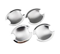 MZEER Car Door Handle Bowl Cover Sticker Trim Accessories for Mitsubishi for Outlander for Lancer ASX 2008-2018 ABS Chrome Carbon Fiber(Silver)