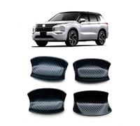 MZEER for Mitsubishi for Outlander 2022 2023 Car Exterior Part Door Handle Bowl Cover ABS Carbon Fiber Chrome 4Pcs(Carbon Fiber)