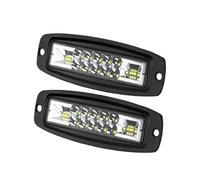 MZEER For Off Road ATV UTV UAZ 12V 24V LED Work Light Bar Flush Mount Driving Fog Lamp LED Bar Combo Beam Driving Work Lights 7 Inch(4 Piece Yellow)