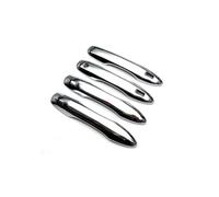 MZEER for Toyota BZ4X 2022 2023 ABS Carbon Fiber Black Sliver Exterior Side Car Accessories Door Handle Bowl Sticker Cover Trim(Silver,A)