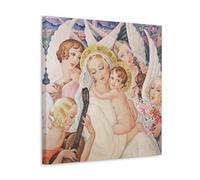 MZeer Gerda Wegener Painter Works《Madonna with Child》Poster Wall Art Painting Canvas Gift Living Room Prints Bedroom Decor Artworks 12x12inch(30x30cm)