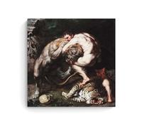 MZeer Peter Paul Rubens Painter Works《Posterazzi Hercules Fighting The Nemean Lion》Poster Artworks Picture Print Wall Art Painting Canvas Gift Decor Homes Decorative 16x16inch(40x40cm)
