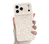 MZELQ Compatible with iPhone 18 Pro Case Wave Ripple -Wine Red White | Cute Pattern 2026 Slilcone Camera Protection Soft Slim Phone Cover for Girls Women