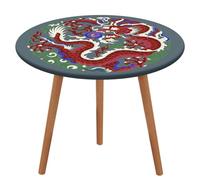 MZGFAQ Chinese Dragon Round Table Cloth Waterproof Circular Table Cover For Picnic Patio Outdoor
