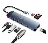 MZHOU 8 Ports USB 3.0 Hub with 5Gbps Transfer, Ultra-Slim Multi-Port Expander for Laptop, PC, MacBook, iMac, PS5, Xbox, Printer, External HDD, Flash Drive