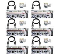 MZHOU PCI-E 1x to 16x Riser Extender Cable with 3 Power Options (Molex 4-Pin, 6-Pin & 15-Pin SATA), USB 3.0 PCIe Signal Extension Cord for Multi-GPU Setup - VER010-X