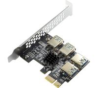 MZHOU PCIe 1 to 4 Splitter Card with ASM1184e Chip, Native PCIe x1 to x16 Adapter, Multi-GPU Splitter for Mining Rig & Workstation, Plug & Play