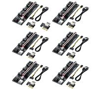 MZHOU PCIe 1X to 16X Graphics Card Extension Cable, Dual 6-pin Power Connector with LED Indicator Light,10 Solid Capacitors for Graphics Card Slot Expansion Bitcoin Mining Machines-V011 PRO