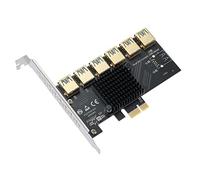 MZHOU PCIe x1 to 6 Ports USB 3.0 Riser Card, ASM1168e Chipset 1 to 6 PCIe Extender Adapter for Multi-GPU Computing, AI Deep Learning & Video Rendering Workstations (No Extra Power Cable Required)