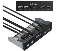 MZHOU USB 3.2 Gen 2 Front Panel for 5.25" Optical Bay 10Gbps Type-C Port | Front I/O Expansion Card 4 USB Ports (5Gbps 480Mbps), HD Audio,for upgrading vintage PC cases