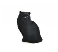 MZICXV 10.4" Realistic Black Figurine, Faux Plush, Lifelike Stuffed Animal(Felis catus)