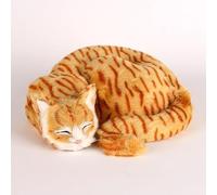 MZICXV 11.4" Realistic Sleeping Plush Toy, Orange Tabby Stuffed Animal, Lifelike Kitten Model(Yellow)