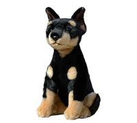 MZICXV 11.8" Doberman Pinscher Plush Toy, Cute and Realistic Black and Tan Dog Stuffed Animal, Soft Cuddly Doberman Plushie