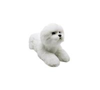 MZICXV 11.8" Realistic Bichon Frise Figurine, Faux Puppy Plush, Lifelike Dog Stuffed Animal