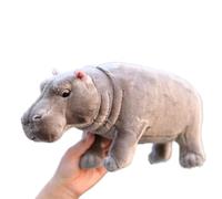 MZICXV 12.6" Realistic Hippo Plush Toy, Soft Stuffed Hippopotamus Plushie, Cute Wildlife Animal Plush(Hippopotamus amphibius)