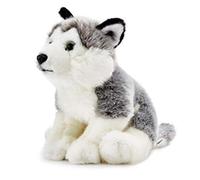 MZICXV 12.6" Realistic Siberian Husky Plush Toy, Sitting Husky Stuffed Animal, Soft Dog Plush