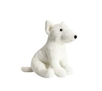 MZICXV 27cm Realistic Bull Terrier Plush Toy, Soft White Dog Stuffed Animal Doll, Adorable Plushie Gift